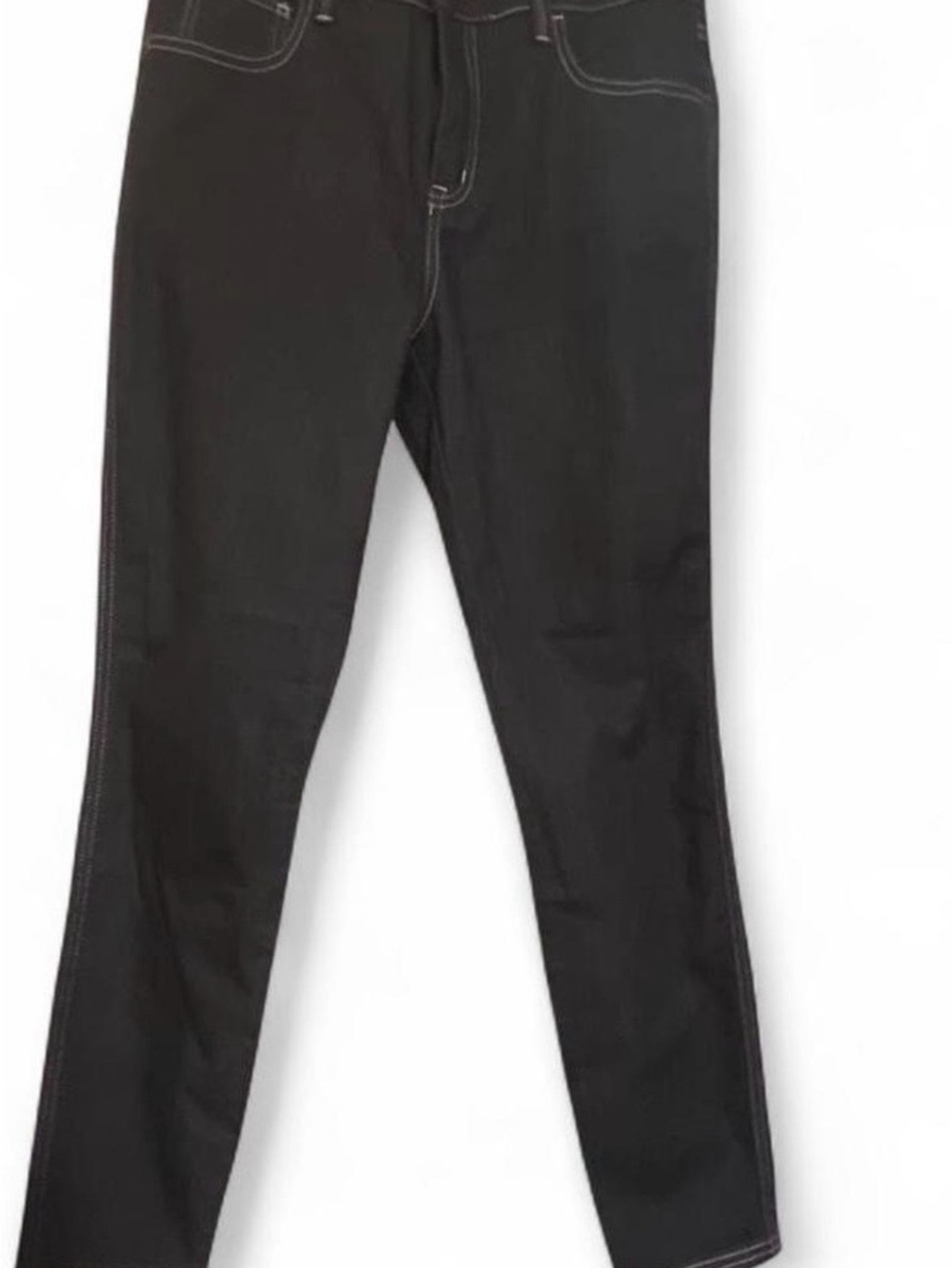 Dark Blue Stretch Skinny Jeans with Contrast Stitching